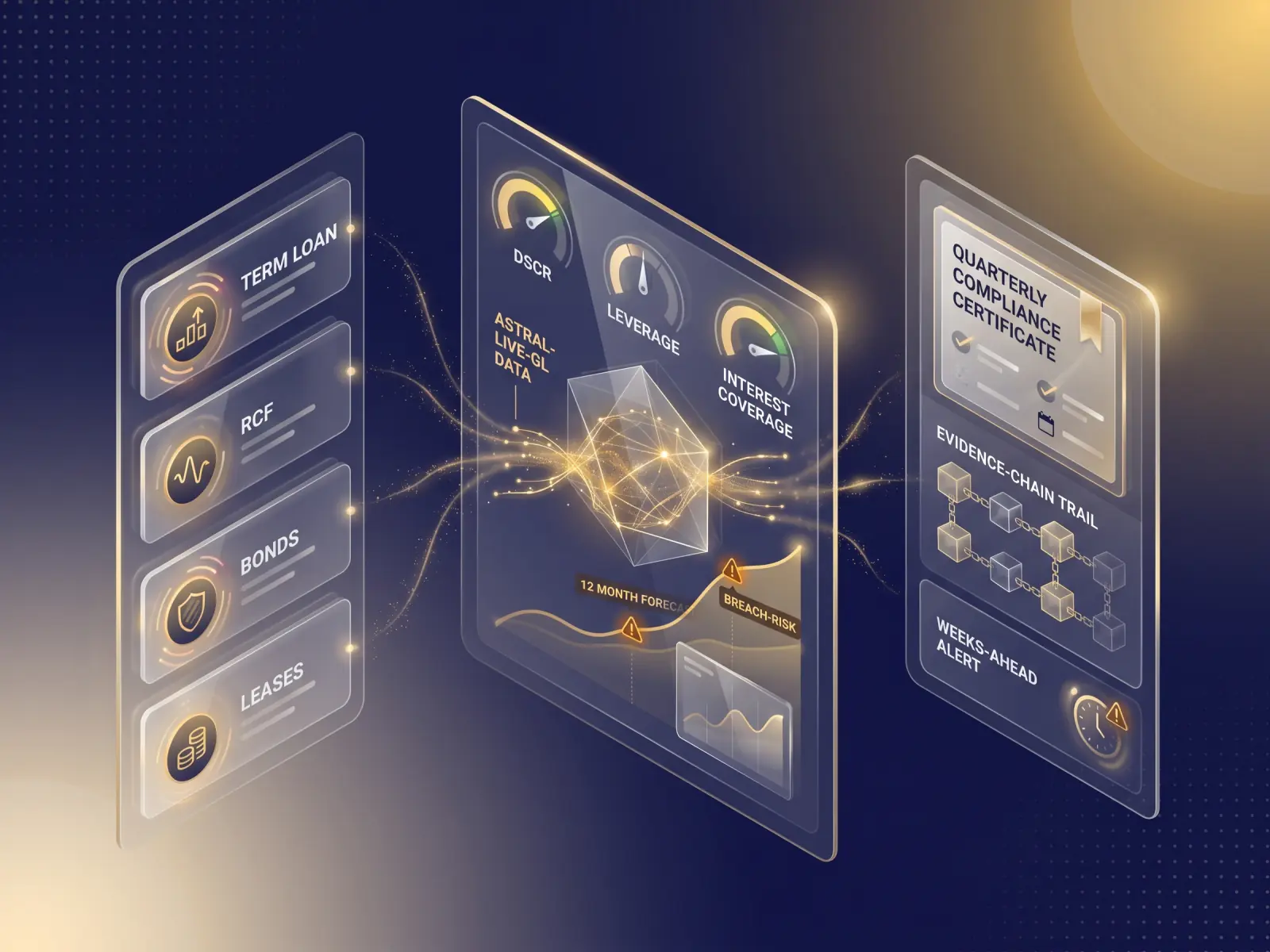 Covenant Agent. Tracks. Models. Alerts. Prepares.